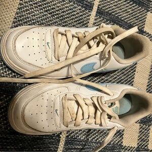 Nike Kids White and Blue Sneakers